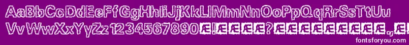 JaggedBrk Font – White Fonts on Purple Background
