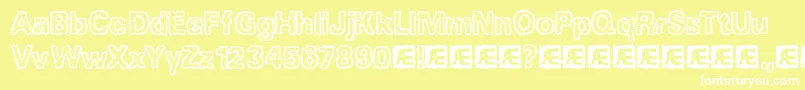 JaggedBrk Font – White Fonts on Yellow Background