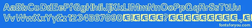 JaggedBrk Font – Yellow Fonts on Blue Background