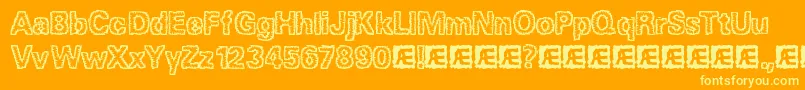 JaggedBrk-fontti – keltaiset fontit oranssilla taustalla