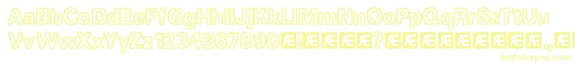 JaggedBrk-Schriftart – Gelbe Schriften auf weißem Hintergrund