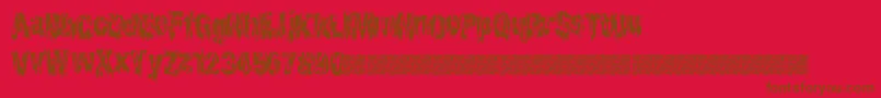 Cheaphorror-fontti – ruskeat fontit punaisella taustalla