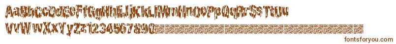 Cheaphorror-Schriftart – Braune Schriften auf weißem Hintergrund