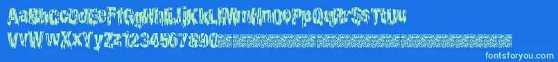 Cheaphorror Font – Green Fonts on Blue Background