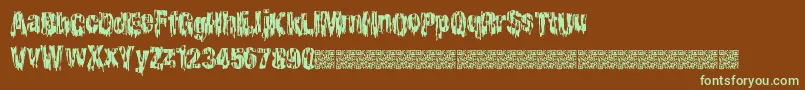 Cheaphorror-fontti – vihreät fontit ruskealla taustalla