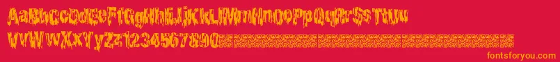 Cheaphorror Font – Orange Fonts on Red Background