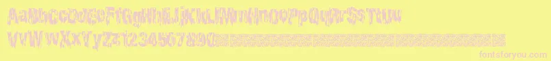 フォントCheaphorror – ピンクのフォント、黄色の背景
