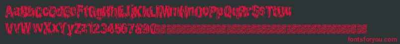 Cheaphorror-Schriftart – Rote Schriften auf schwarzem Hintergrund