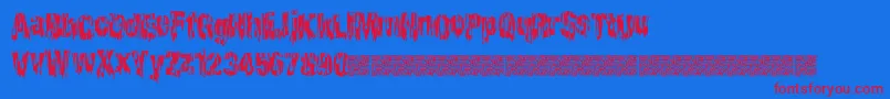 Cheaphorror Font – Red Fonts on Blue Background