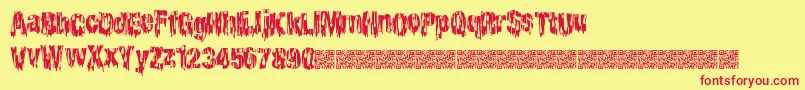 Police Cheaphorror – polices rouges sur fond jaune