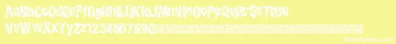 Cheaphorror Font – White Fonts on Yellow Background