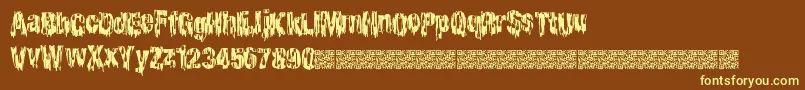 Cheaphorror-fontti – keltaiset fontit ruskealla taustalla