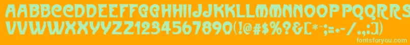 Metropolitaincontour Font – Green Fonts on Orange Background