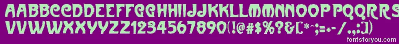 Metropolitaincontour Font – Green Fonts on Purple Background