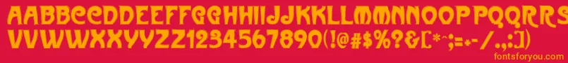 Metropolitaincontour Font – Orange Fonts on Red Background