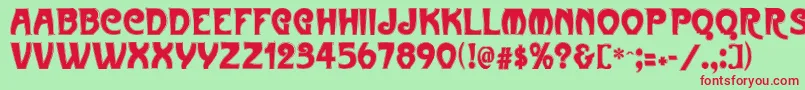 Metropolitaincontour Font – Red Fonts on Green Background
