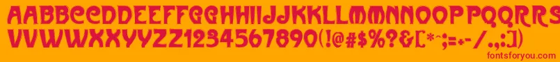 Metropolitaincontour Font – Red Fonts on Orange Background