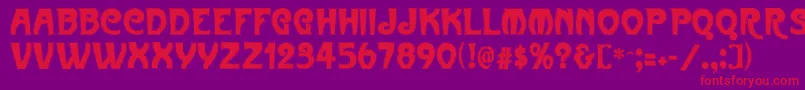 Metropolitaincontour Font – Red Fonts on Purple Background