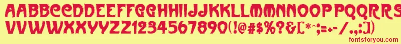 Metropolitaincontour Font – Red Fonts on Yellow Background