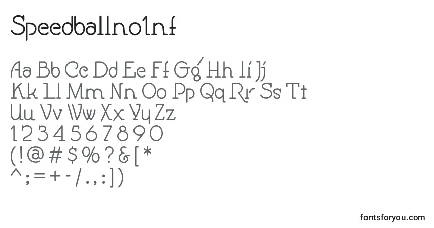 Czcionka Speedballno1nf (109890) – alfabet, cyfry, specjalne znaki