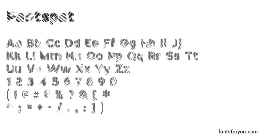 A fonte Pantspat – alfabeto, números, caracteres especiais