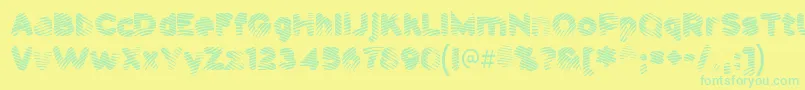 Pantspat Font – Green Fonts on Yellow Background