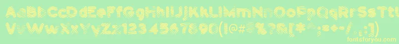 Pantspat Font – Yellow Fonts on Green Background