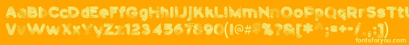 Pantspat Font – Yellow Fonts on Orange Background