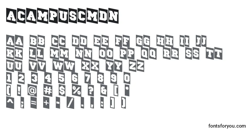 Шрифт ACampuscmdn – алфавит, цифры, специальные символы