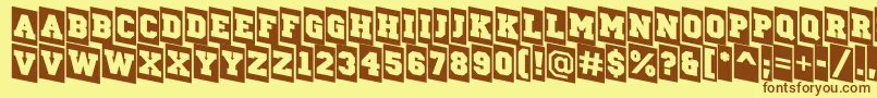 ACampuscmdn Font – Brown Fonts on Yellow Background