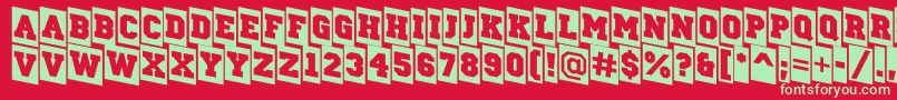 ACampuscmdn Font – Green Fonts on Red Background