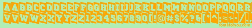 ACampuscmdn Font – Orange Fonts on Green Background
