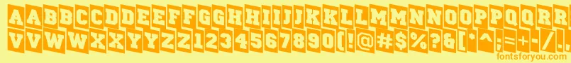Czcionka ACampuscmdn – pomarańczowe czcionki na żółtym tle