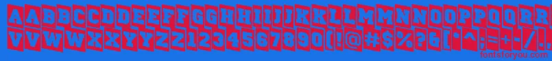 ACampuscmdn-Schriftart – Rote Schriften auf blauem Hintergrund