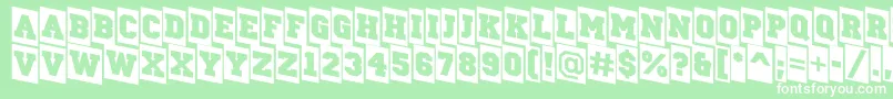 フォントACampuscmdn – 緑の背景に白い文字