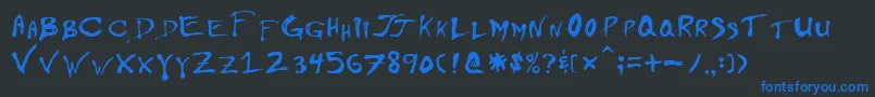 Floydian ffy Font – Blue Fonts on Black Background