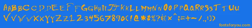 Floydian ffy Font – Orange Fonts on Blue Background