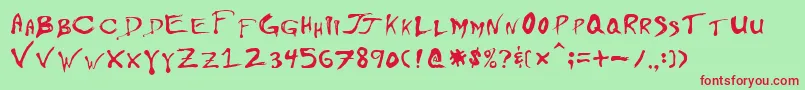 Floydian ffy Font – Red Fonts on Green Background