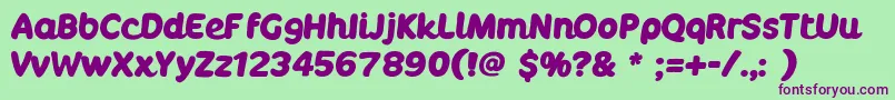 BoulodromeBold Font – Purple Fonts on Green Background