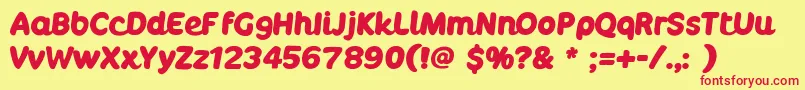 BoulodromeBold-Schriftart – Rote Schriften auf gelbem Hintergrund