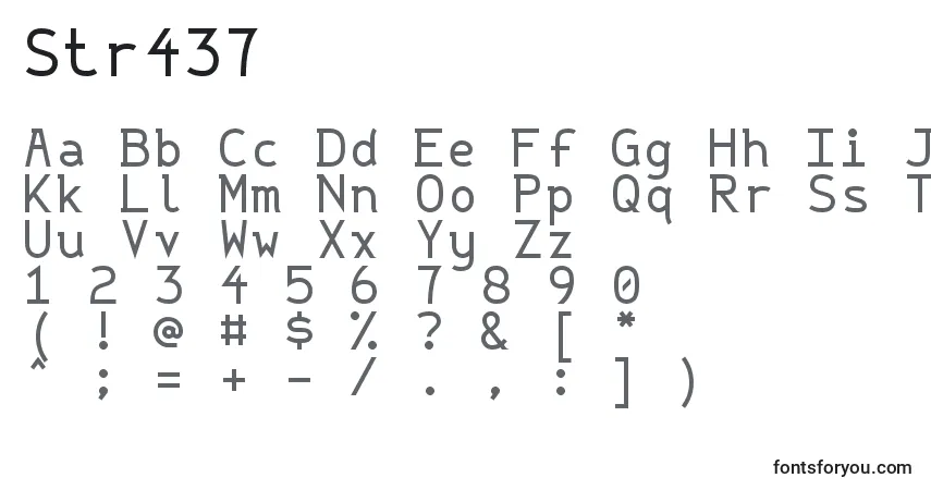Schriftart Str437 – Alphabet, Zahlen, spezielle Symbole