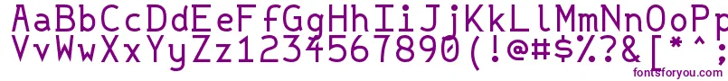 フォントStr437 – 白い背景に紫のフォント