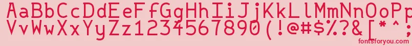 Str437-Schriftart – Rote Schriften auf rosa Hintergrund