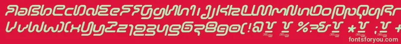 Шрифт SonicEmpireItalic – зелёные шрифты на красном фоне