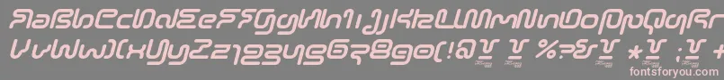 Fonte SonicEmpireItalic – fontes rosa em um fundo cinza