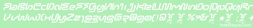 Шрифт SonicEmpireItalic – белые шрифты на зелёном фоне