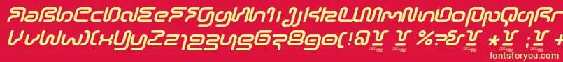 フォントSonicEmpireItalic – 黄色の文字、赤い背景