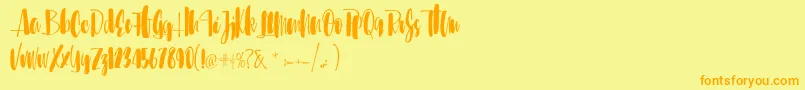 Sunbreath Font – Orange Fonts on Yellow Background