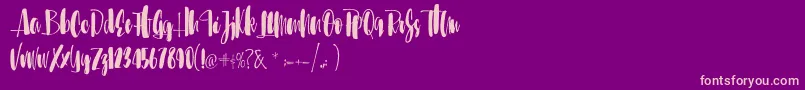 Sunbreath Font – Pink Fonts on Purple Background