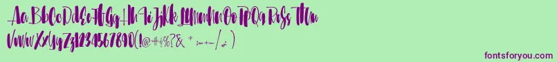 Sunbreath Font – Purple Fonts on Green Background